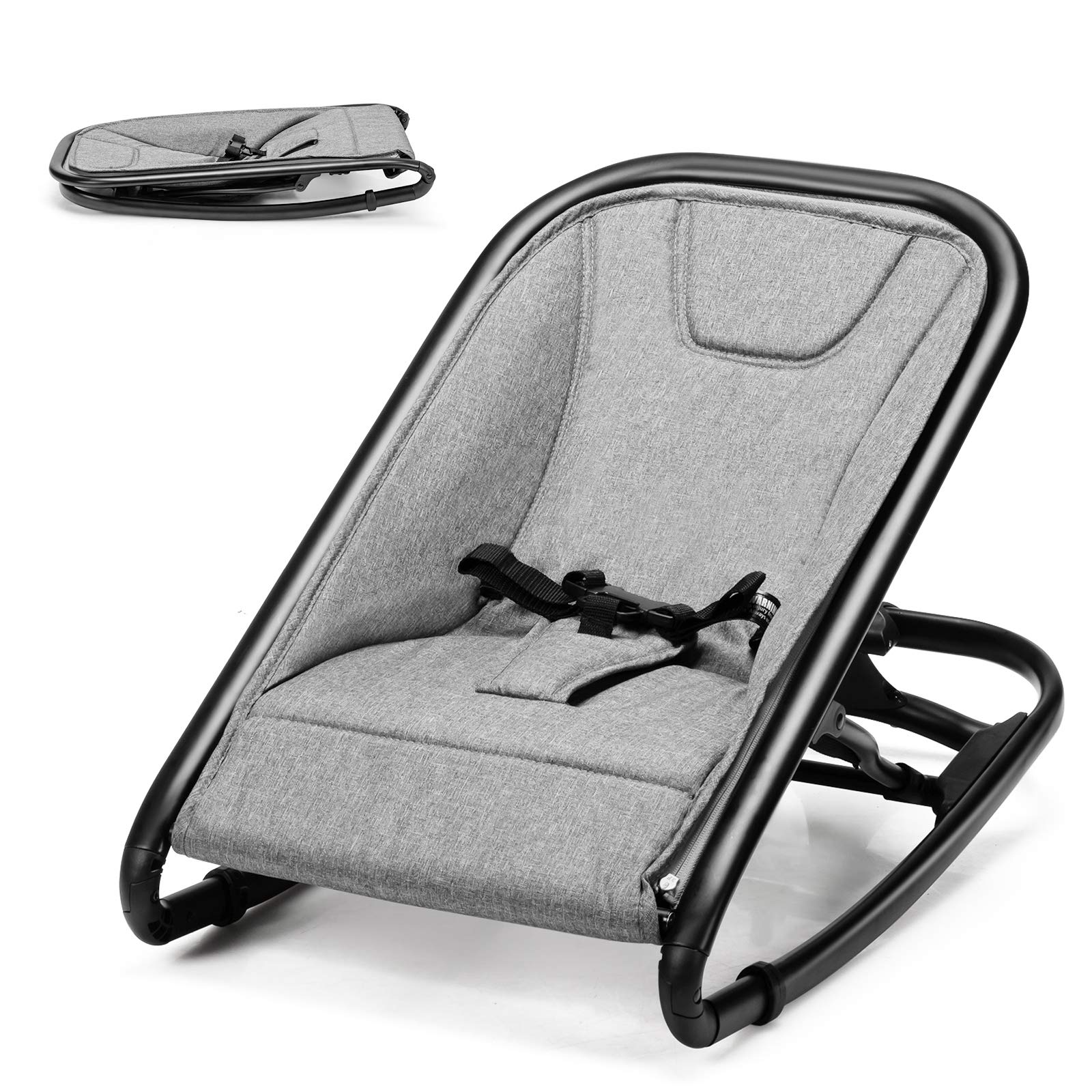 BABY JOY 2 in 1 Baby Rocker, Portable Baby Bouncer Seat w/ 2 Adjustable Recline Positions