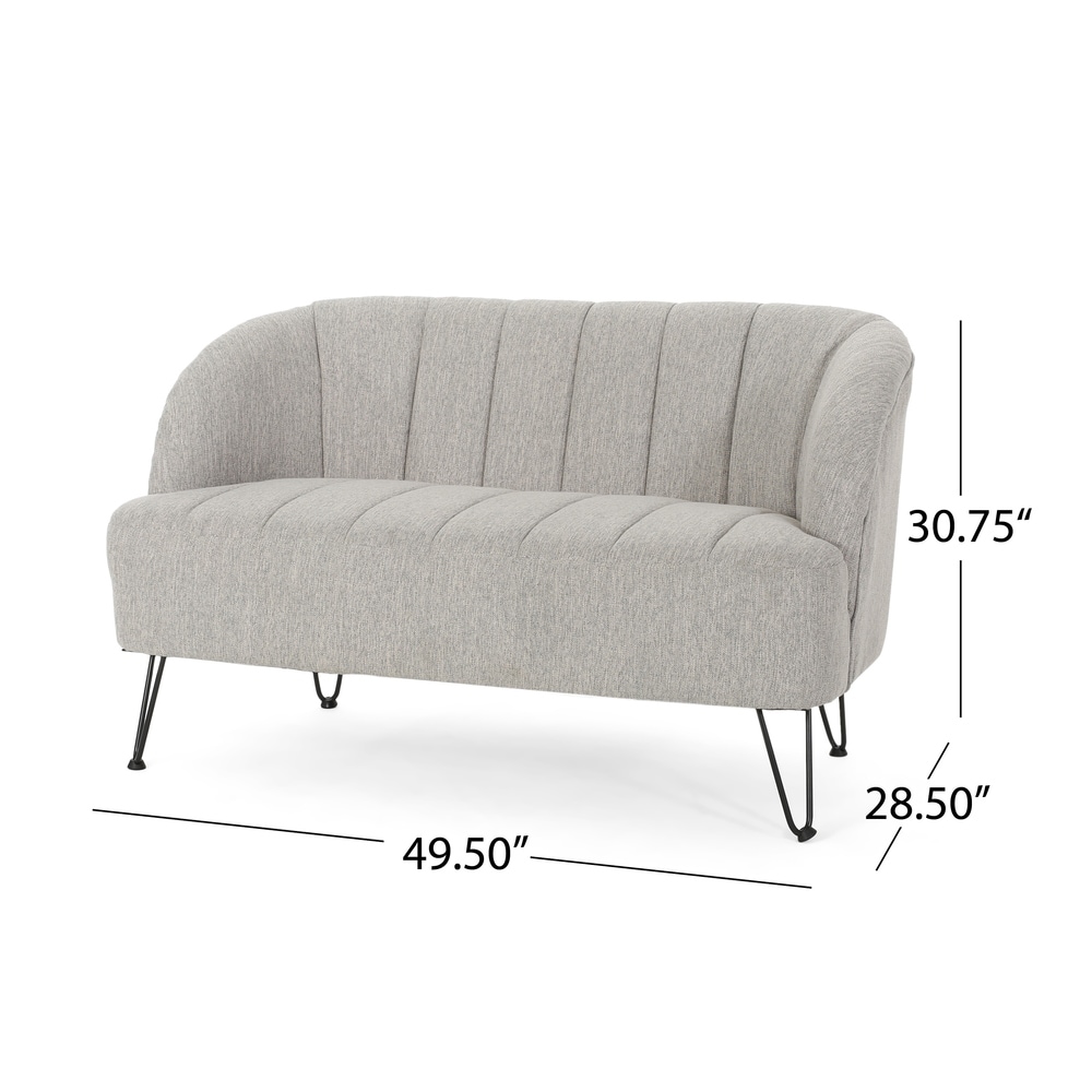 Lupine Modern Fabric Loveseat with Hairpin Legs by Christopher Knight Home