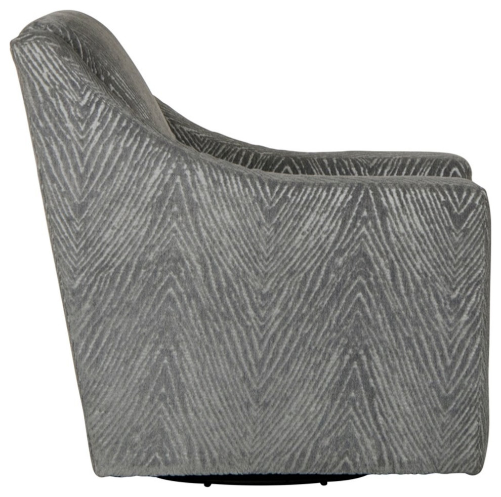 Catnapper Jefferson Swivel Accent Chair in Gray Polyester Fabric   Transitional   Armchairs And Accent Chairs   by Homesquare  Houzz