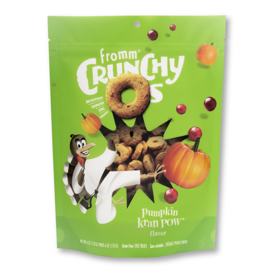 Fromm Crunchy O's Pumpkin Kran Pow Dog Treats， 6-oz bag