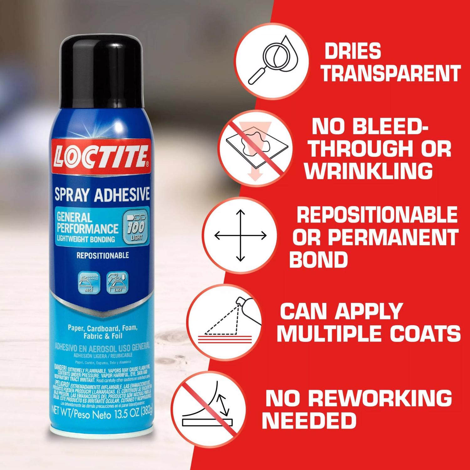 Loctite General Performance Lightweight Bonding High Strength Glue Spray Adhesive 13.5 oz