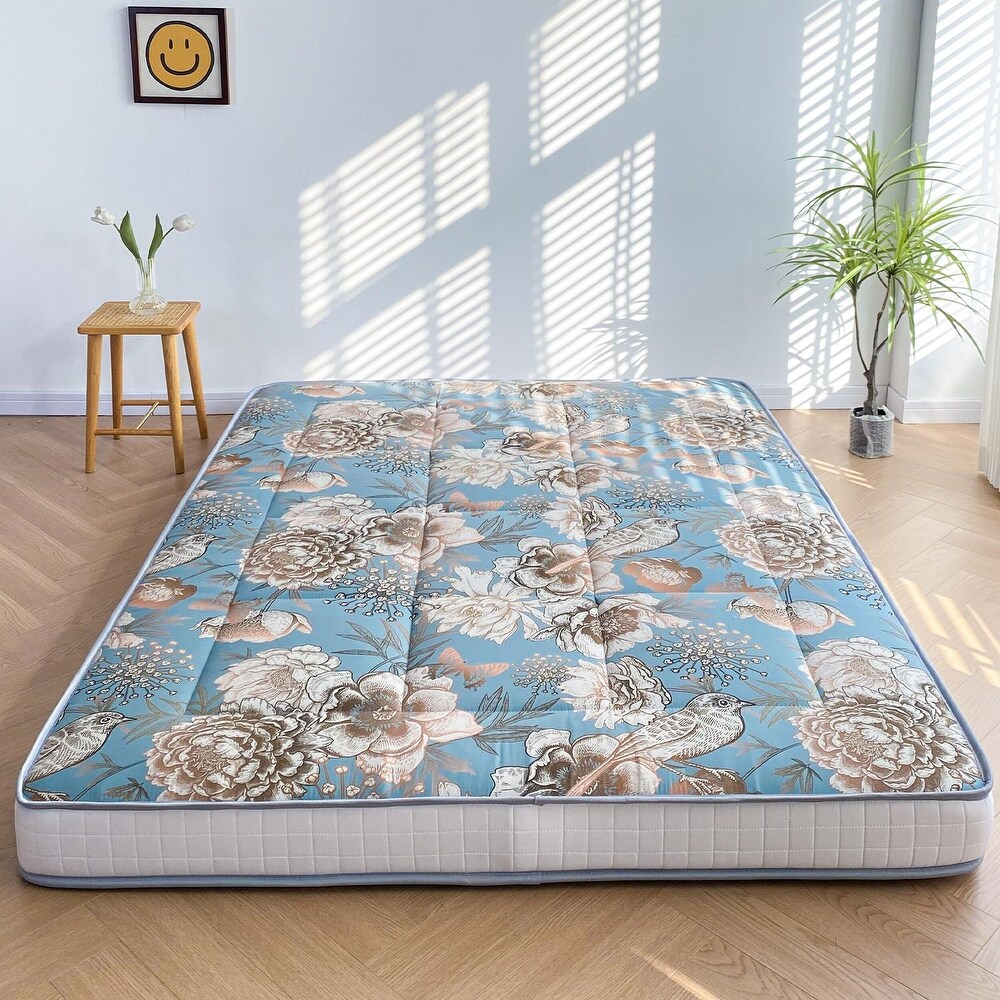 6 inch Floral Pattern Floor Bed Roll Up Futon Mattress