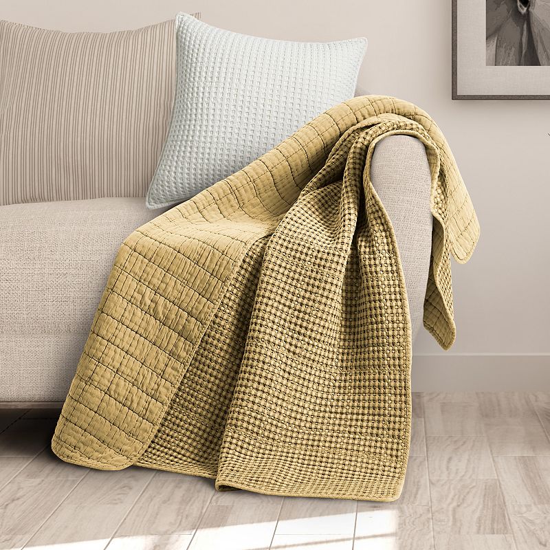 Levtex Home Mills Waffle Ochre Quilted Throw