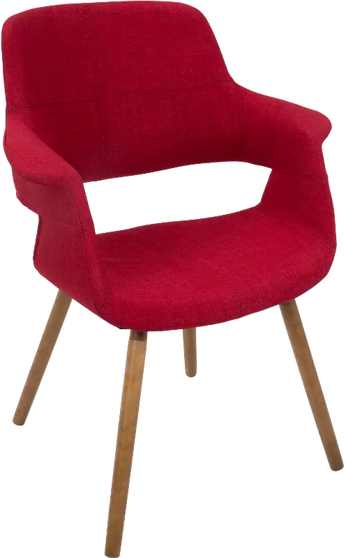 Vintage Flair Mid Century Modern Red Accent Chair