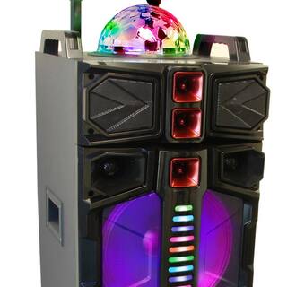 BEFREE SOUND Dual 12 in. Subwoofer Portable Bluetooth Party Speaker with Wireless Microphone 985102852M