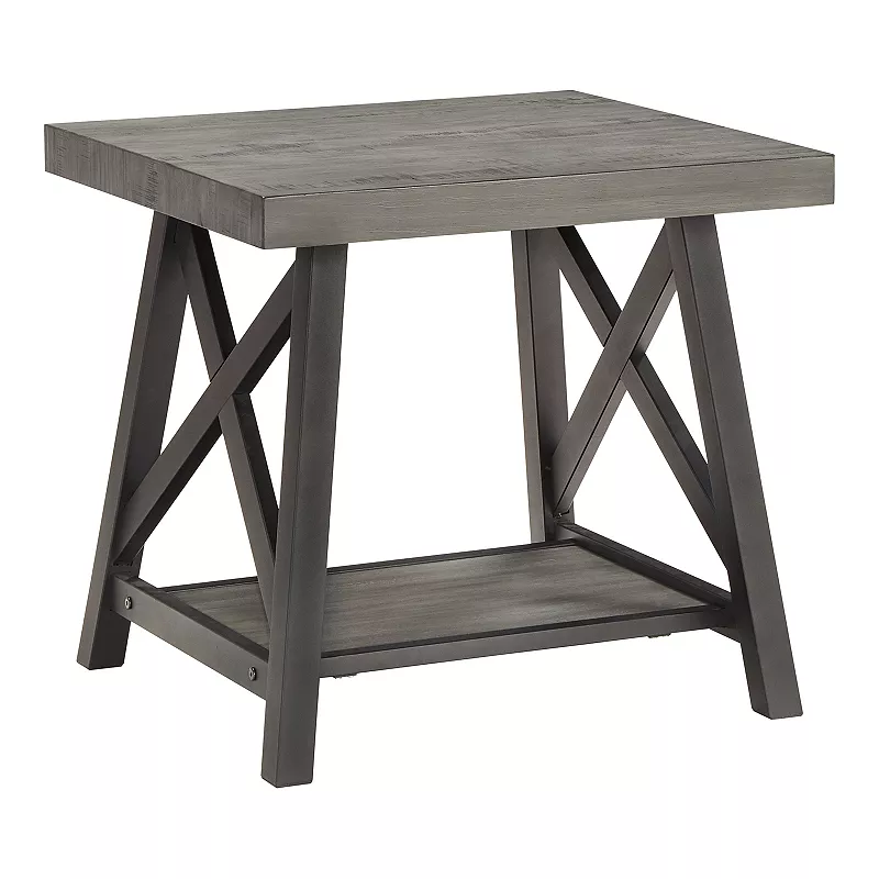 HomeVance Industrial Finish End Table