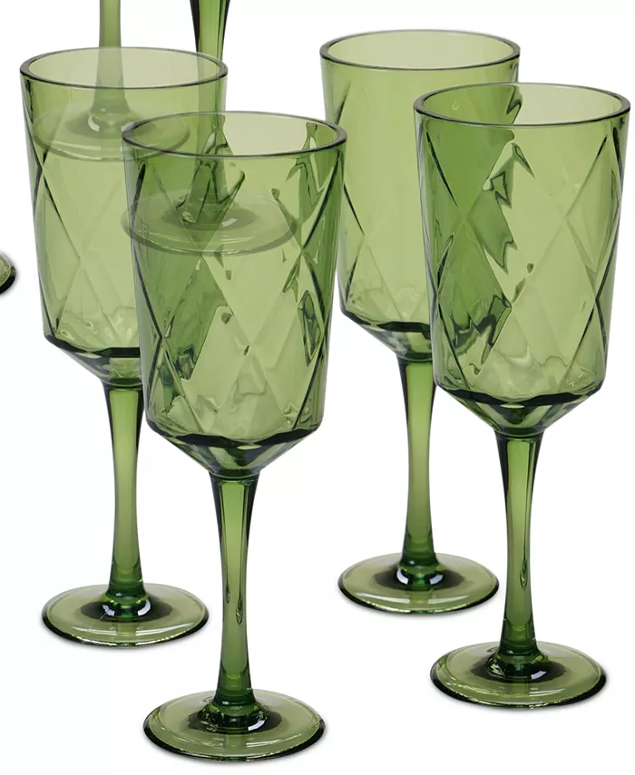 Certified International Green Diamond Acrylic 8-Pc. All-Purpose Goblet Set