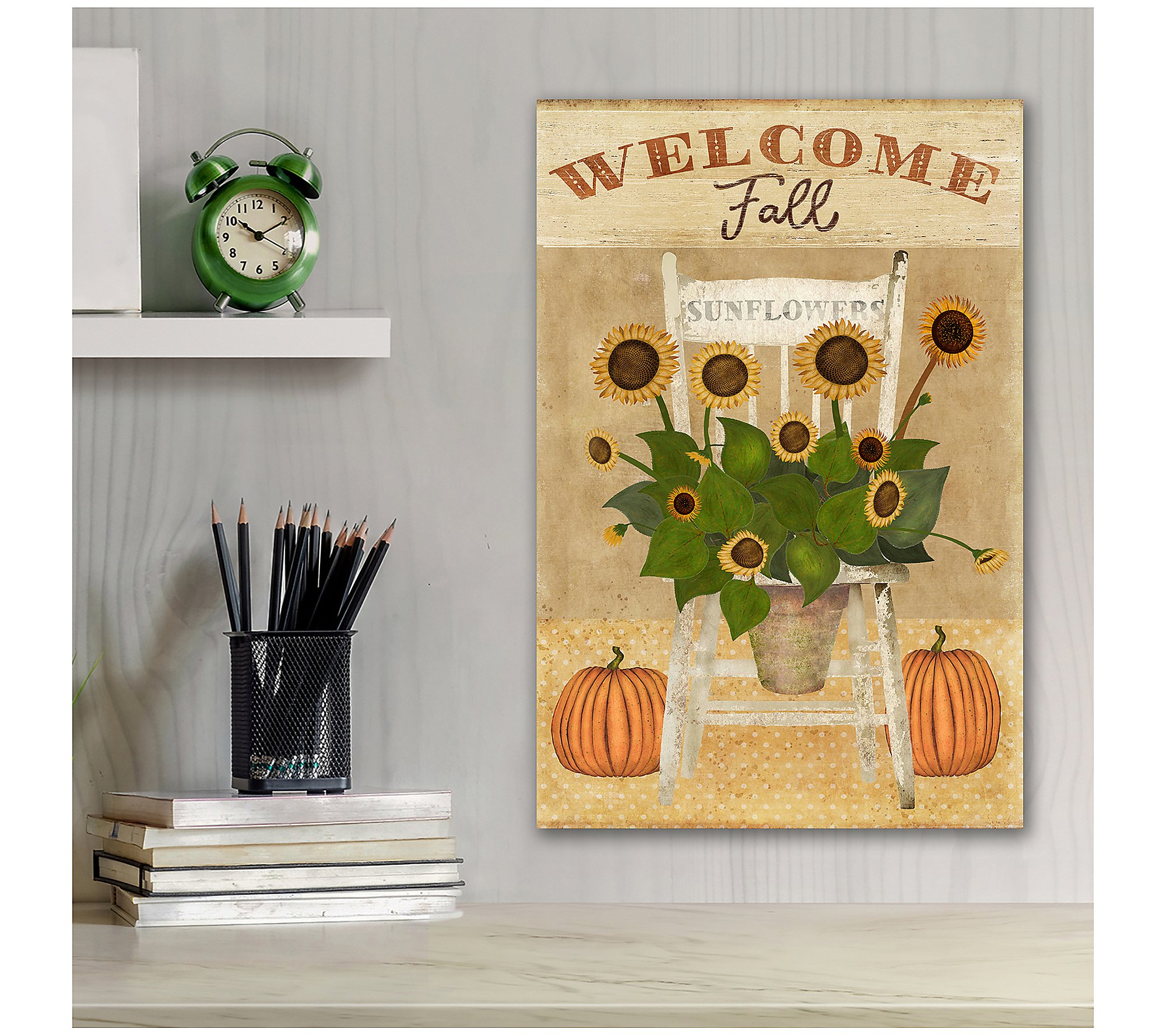 Courtside Market Fall Sunflower Chair 12x18 Canvas Wall Art