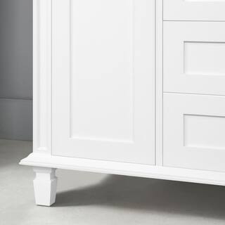 Home Decorators Collection Tarbot 48 in. W x 22 in. D x 34.5 in. H Bath Vanity in White with White Marble Top Tarbot 48W