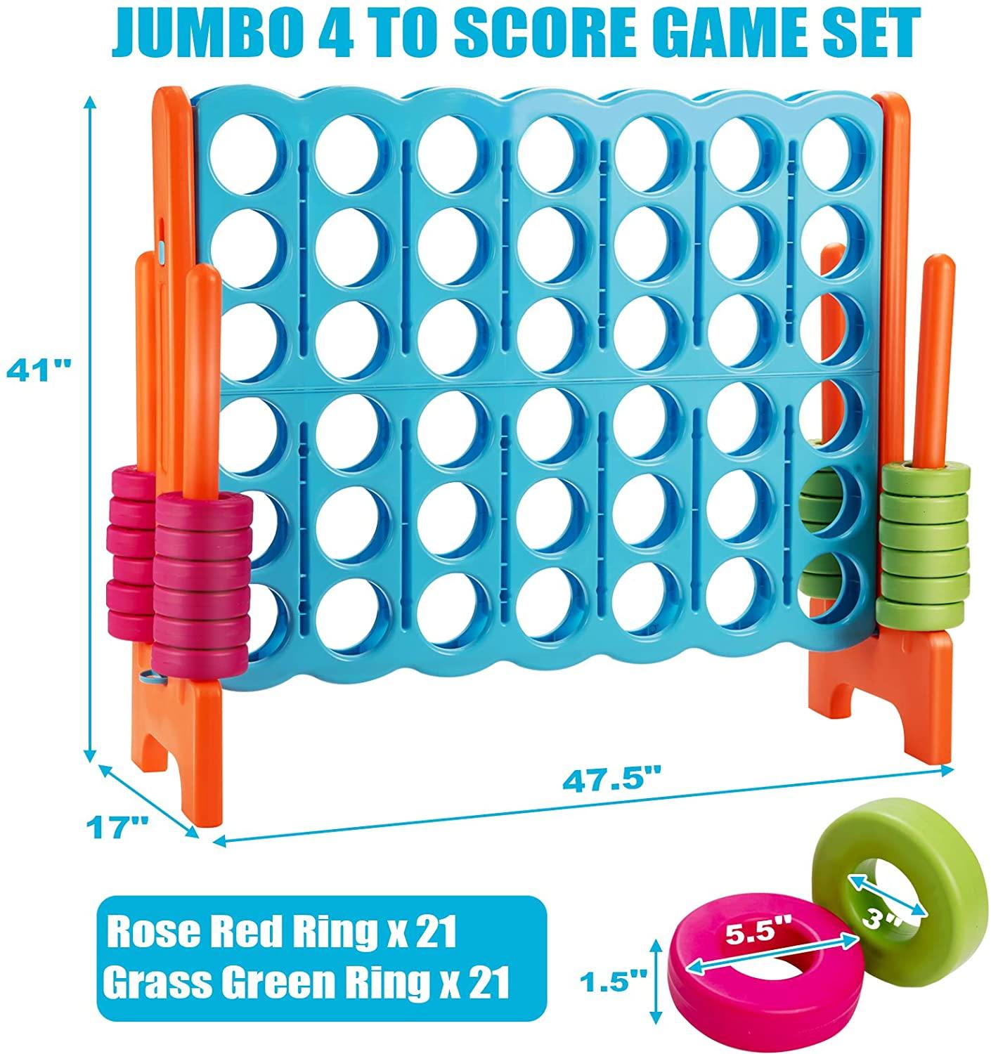 Costzon Giant 4-in-A-Row, Jumbo 4-to-Score Giant Games for Kids Adults