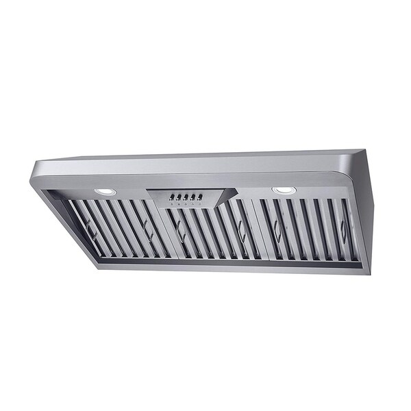 Winflo 36 in. 298 CFM Ductecd Stainless Steel Under Cabinet Range Hood with Baffle Filters