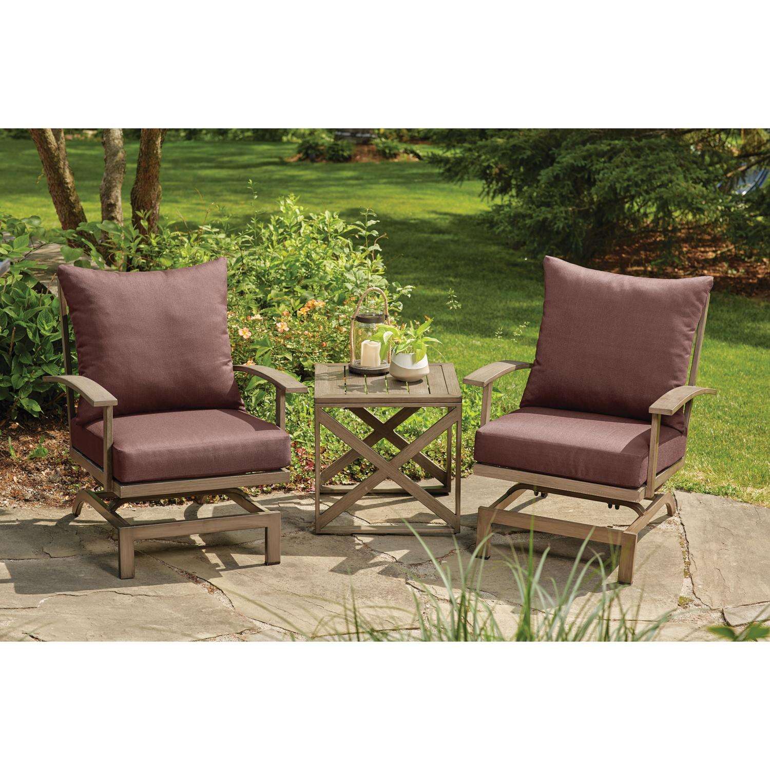 Living Accents Brown Pineridge Rocking Chair Chat Set 3-Piece