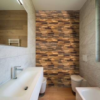 Realstone Systems Reclaimed Wood 12 in. x 24 in. x 12 in. Multi Teak Wood Wall Panel (10-PanelsBox) 139708050