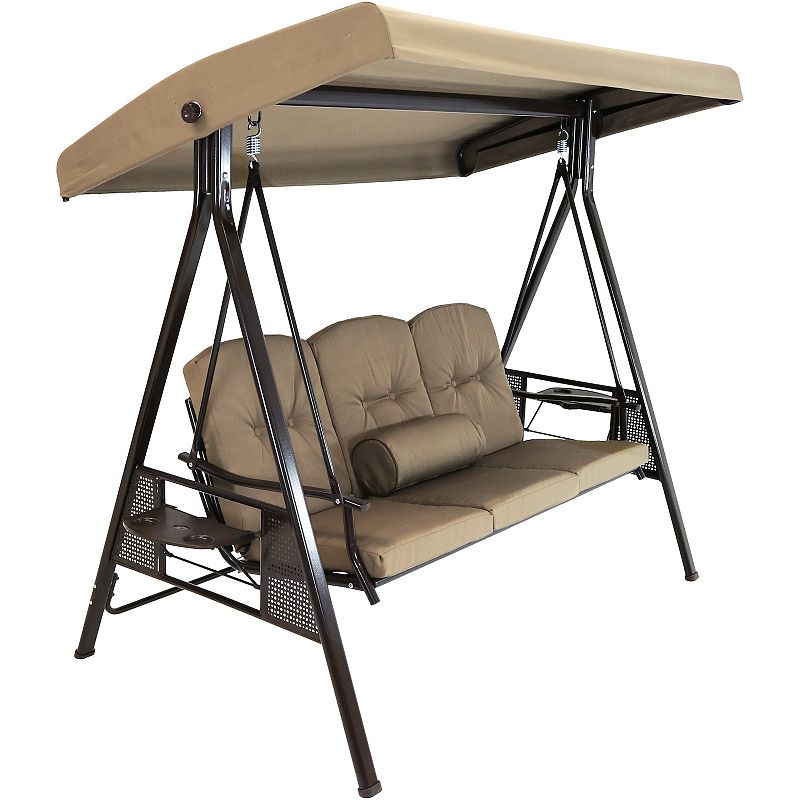 Sunnydaze 3-person Patio Swing With Adjustable Tilt Canopy