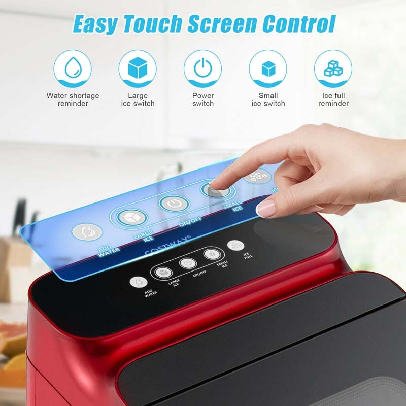 33LBS/24H Portable Ice Maker Countertop Auto Self-Cleaning Ice Machine with Scoop and Basket