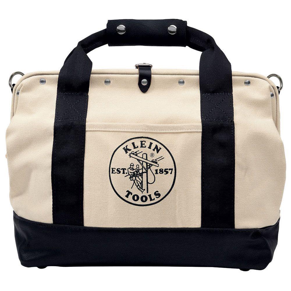 18 Canvas Tool Bag， Leather Bottom ;