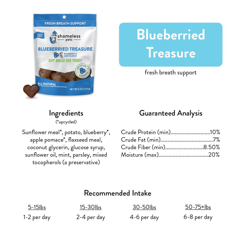 Shameless Blueberry Treasure Dog Treats | Tomlinson's Feed