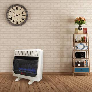 HearthSense 30000 BTU Ventless Dual Fuel Blue Flame Heater With Base and Blower T-Stat Control 140324