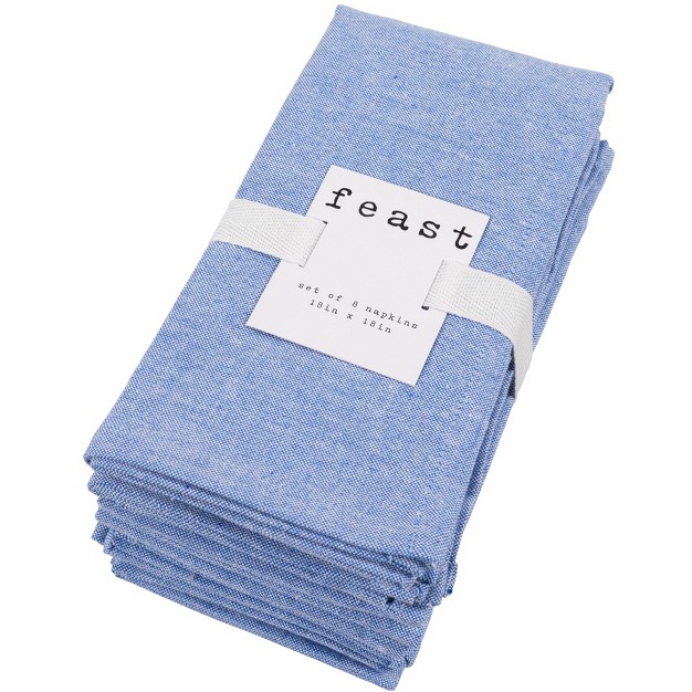 Kaf Home Overbrook Chambray Napkins Set Of 8