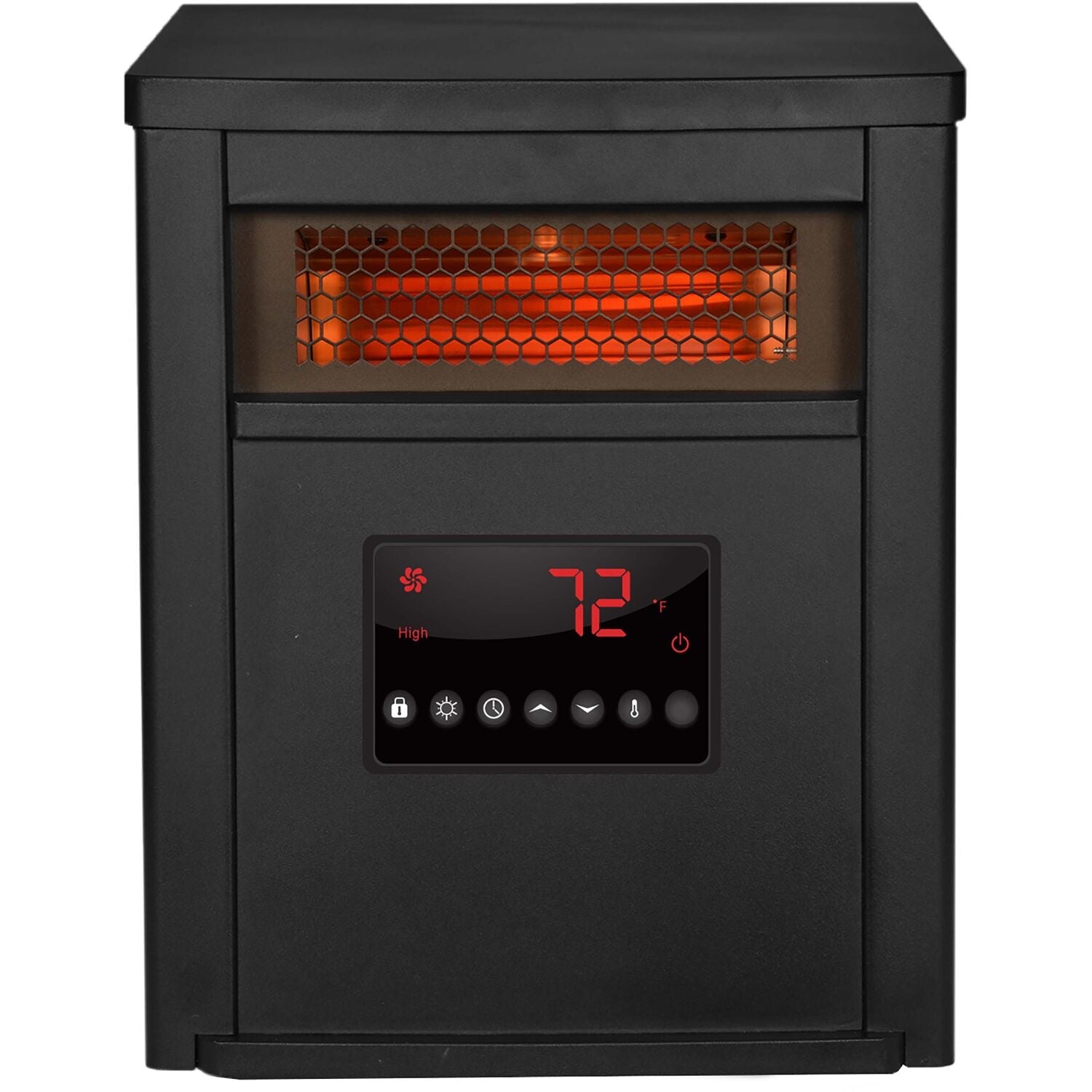 LifeSmart 6-Element Electric Infrared Heater with Black Steel Cabinet, HT1012R