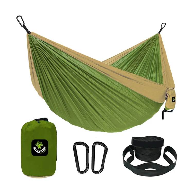 Camping Hammock Double   Single Portable Hammocks with 2 Tree Straps  Lightweight Nylon Parachute Hammocks for Backpacking