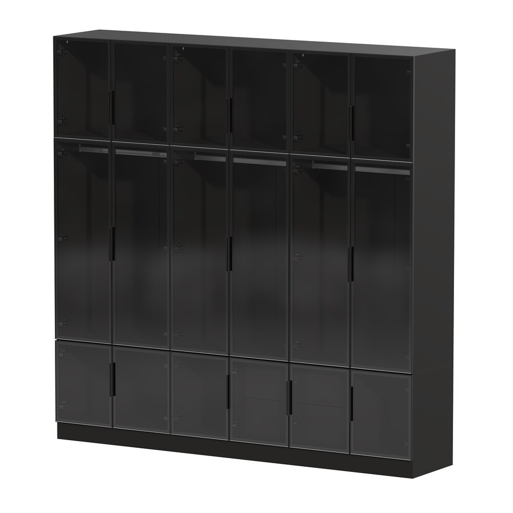 Modular Wardrobe with Elegant Glass Showcase Armoires Closet Cabinet