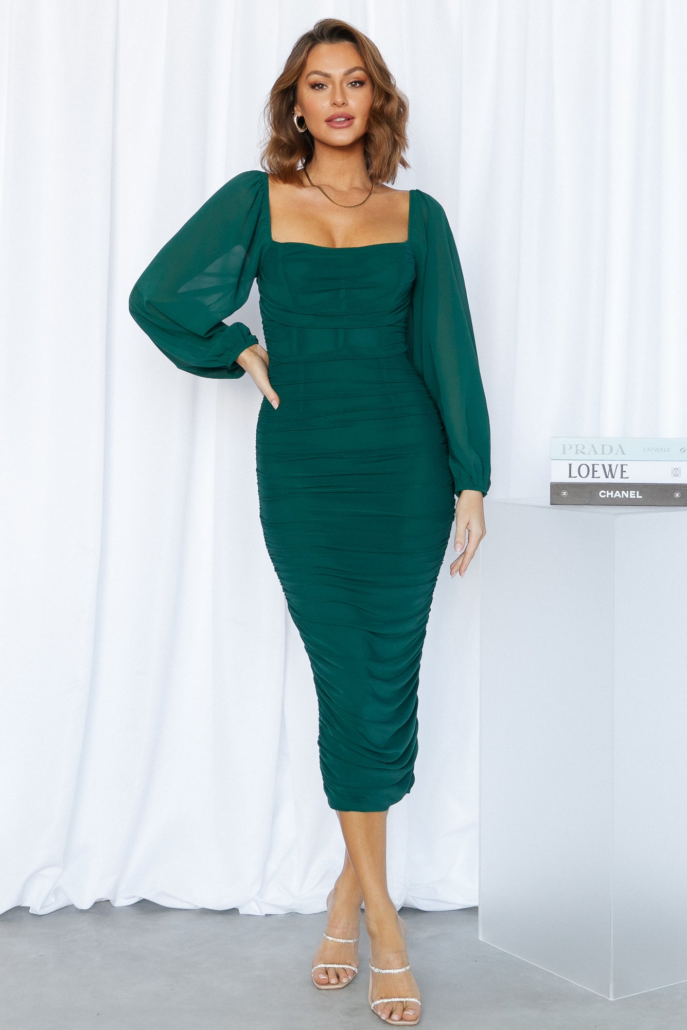 Brooklyn Love Midi Dress Emerald