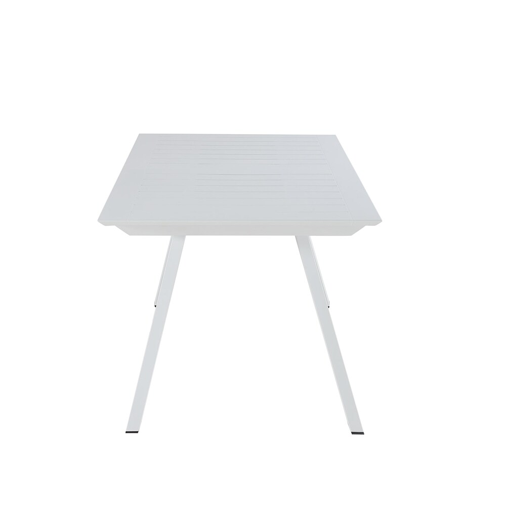 Somette Melbourne Matte White Extendable Dining Set