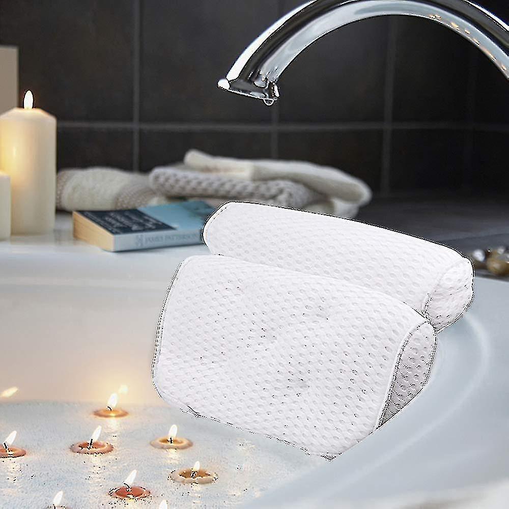 Bath Pillow， Bathtub Spa Pillow With 4d Air Mesh Technology And 7 Suction Cups， Helps Support Head，