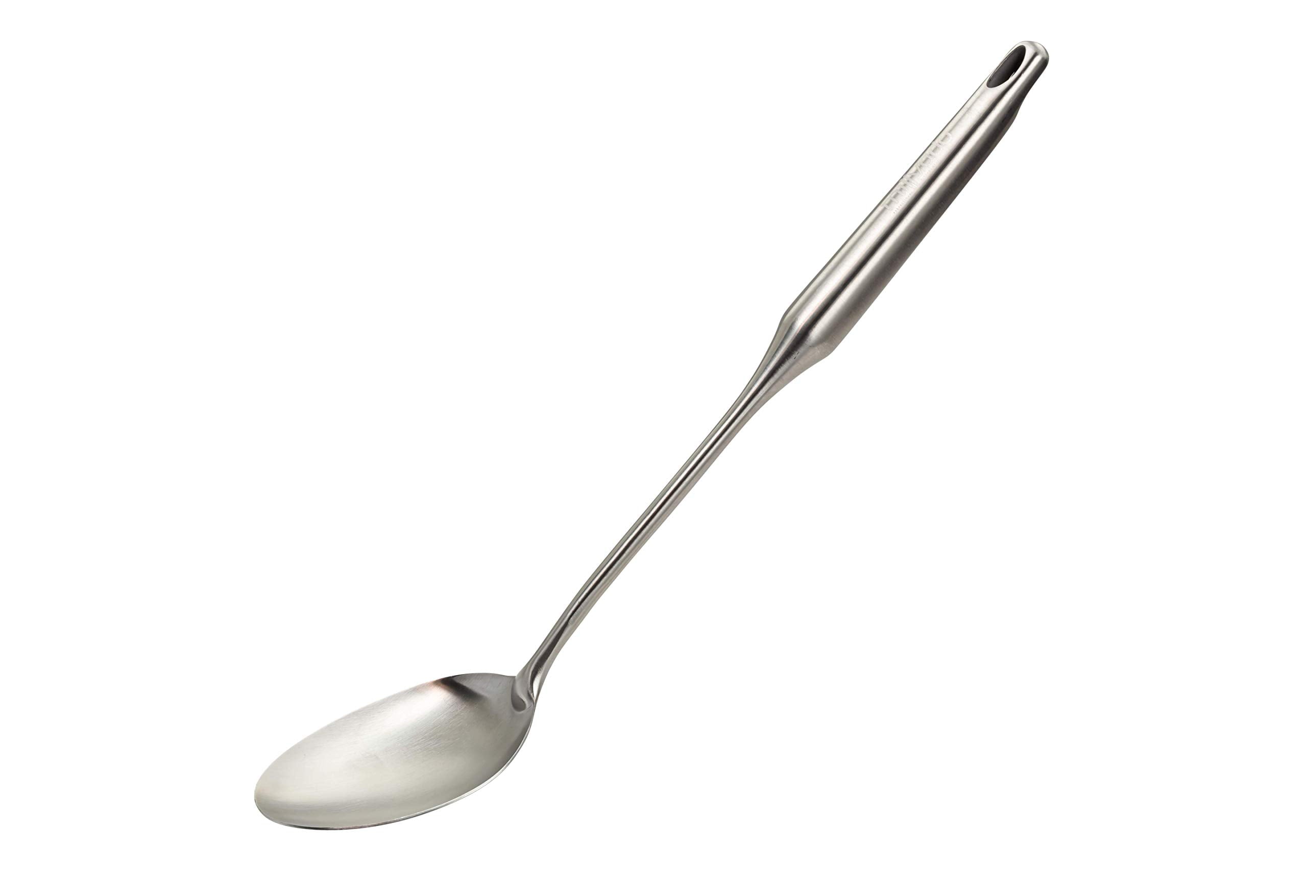 Stainless Steel Big Cooking Spoon, Kitchen Spoon Good for Cooking, Basting, Serving, Dishwasher Safe Metal Utensil, Durable, Solid Construction; 15" Long