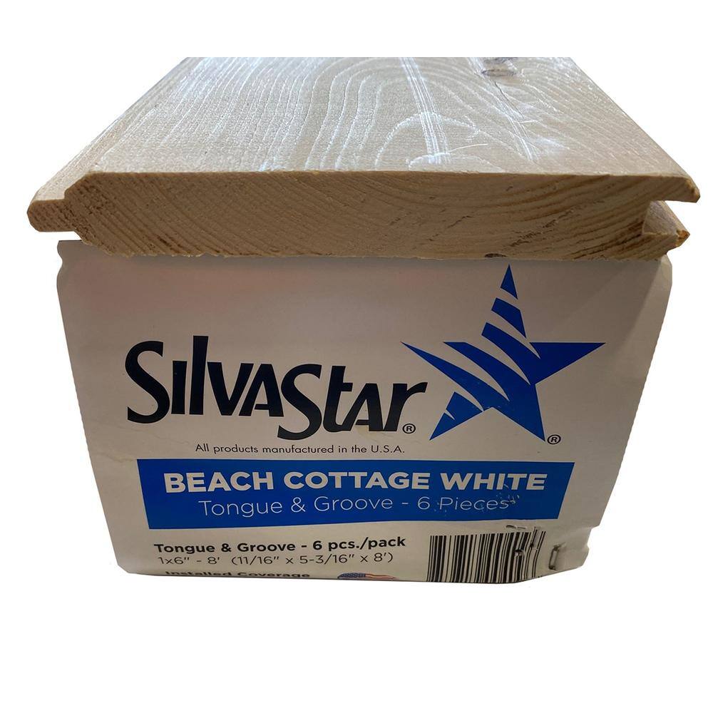 SilvaStar 6 in. x 1 in. x 8 ft. Beach Cottage White SPF Board (6 Boards Per Bundle) 0008918