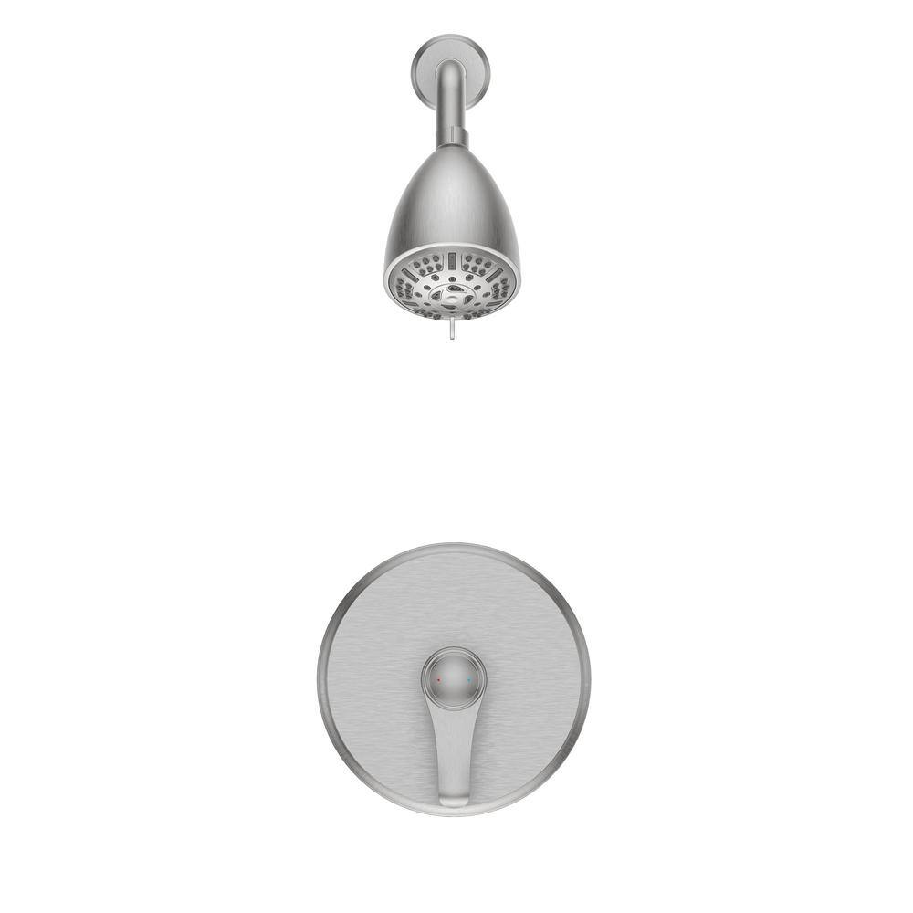 UPIKER 9-Spray Patterns with 4 in. Tub Wall Mount Single Handheld Shower Heads With 1.8 GPM in Nickel(Valve Included) UP230701FN013