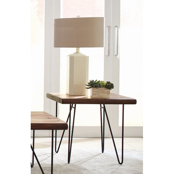 Kendra Natural Honey and Black End Table