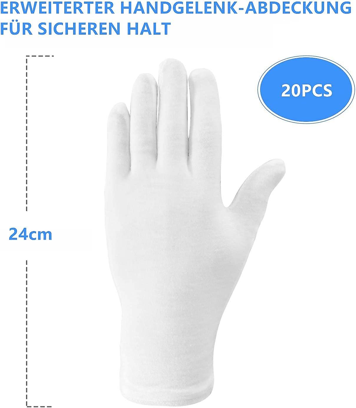 10 Pairs White Cotton Gloves， Size Xl， White， Cotton Gloves， Comfortable And Breathable