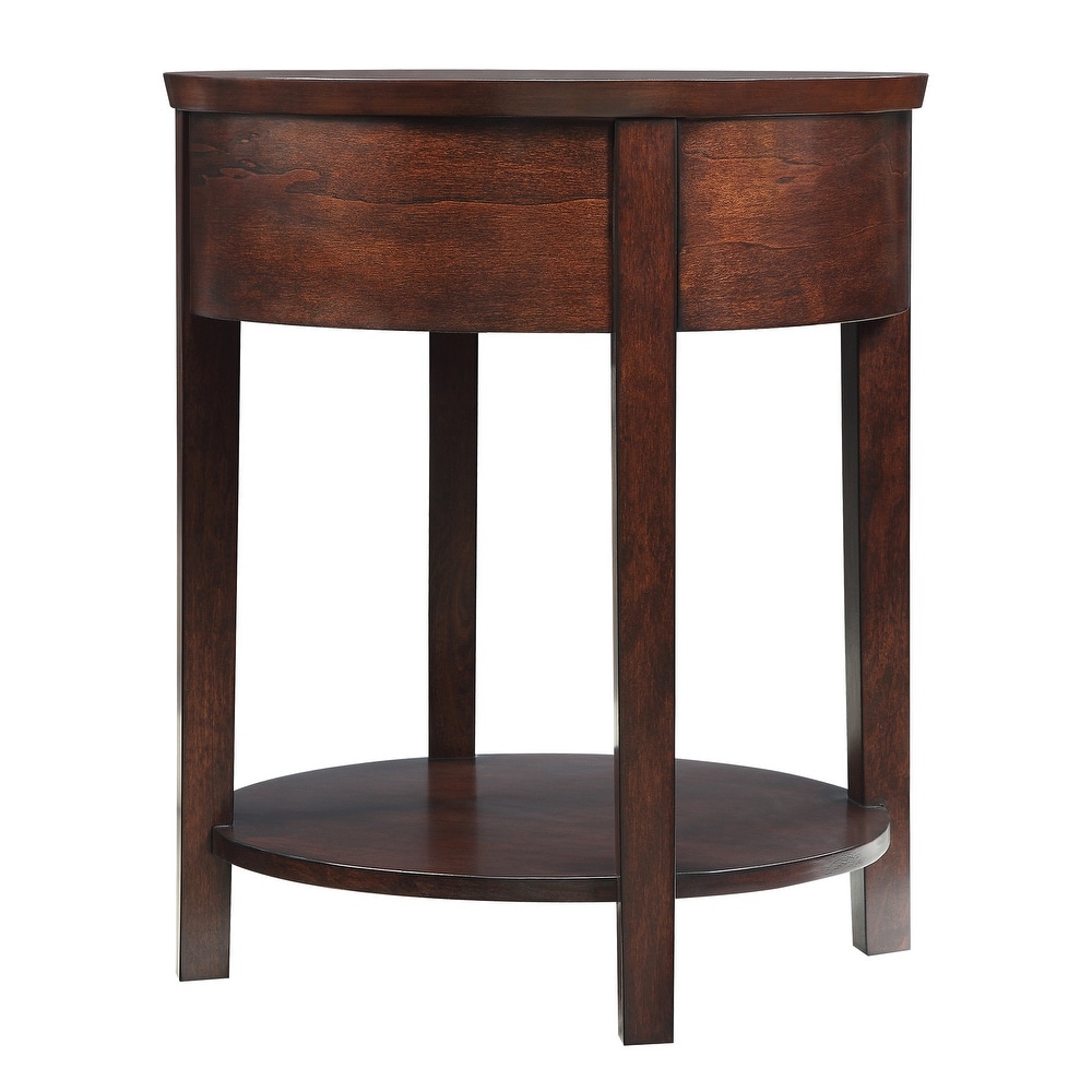 Fillmore 1 Drawer Oval Wood Shelf Accent End Table by iNSPIRE Q Modern