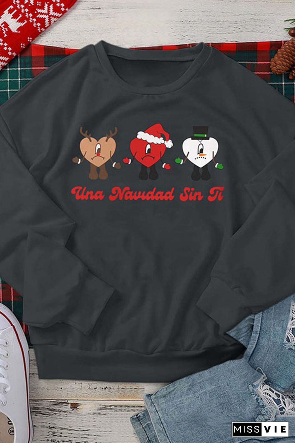 Una Navidad Sin Ti Christmas,Bad Bunny Christmas Classic Crew Sweatshirt Wholesale