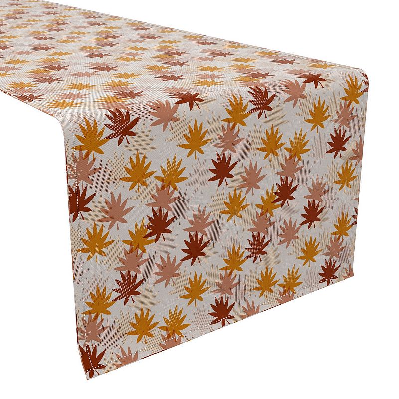 Table Runner， 100% Cotton， 16x72， Stamped Maple Leaves