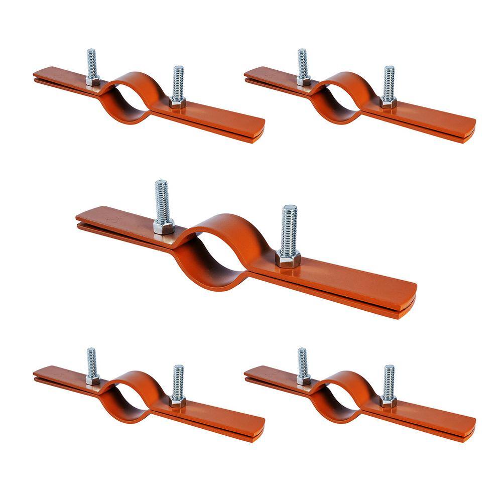 The Plumber's Choice 2 in. Riser Clamp in Copper Epoxy Coated Steel (5-Pack) 02CLRSEC-5