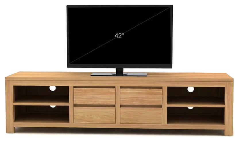 Solid Teak TV Stand  Tikamoon Patio   Transitional   Entertainment Centers And Tv Stands   by Oroa   Distinctive Furniture  Houzz