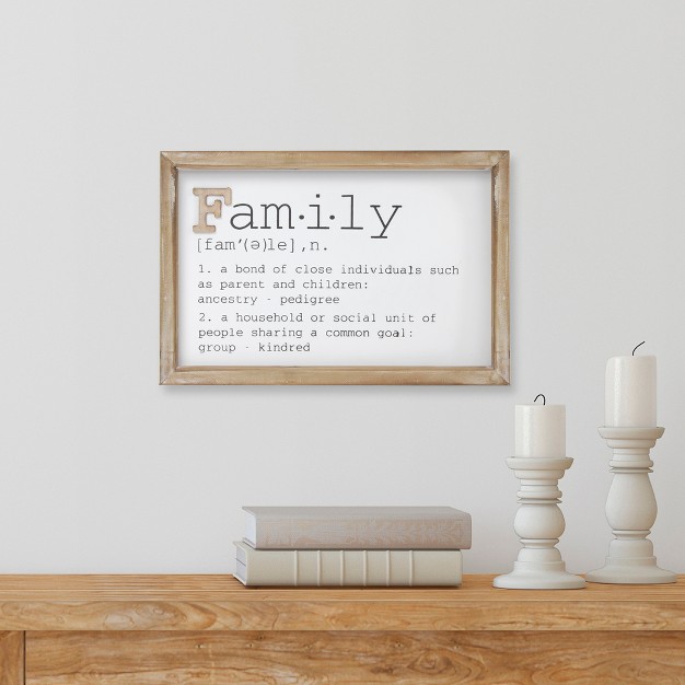 Wooden Framed Definition Of quot family quot Plaque Wall Decor