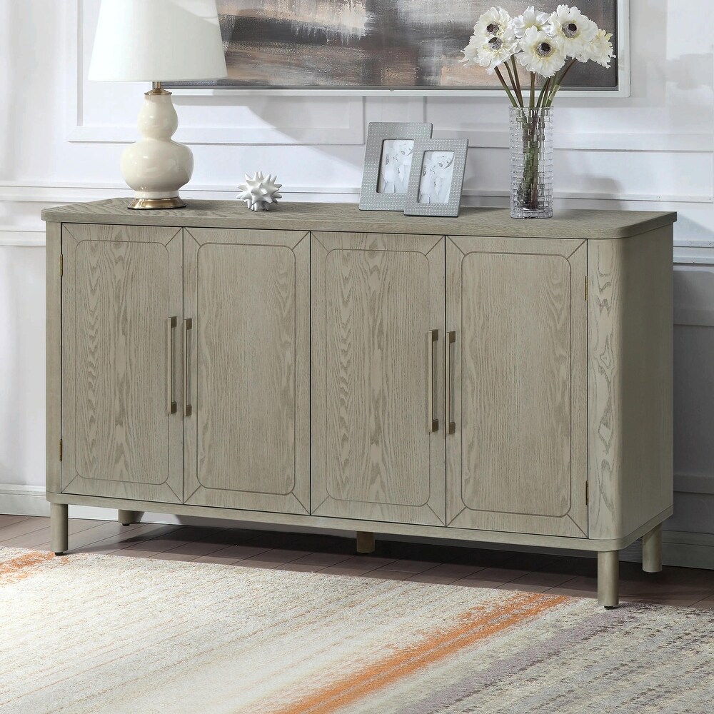 Curved Countertop Storage Cabinet with Four Doors