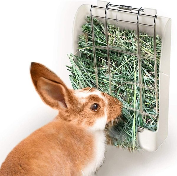 SunGrow Rabbit， Bunny and Guinea Pig Hay Feeder Rack Food Dispenser