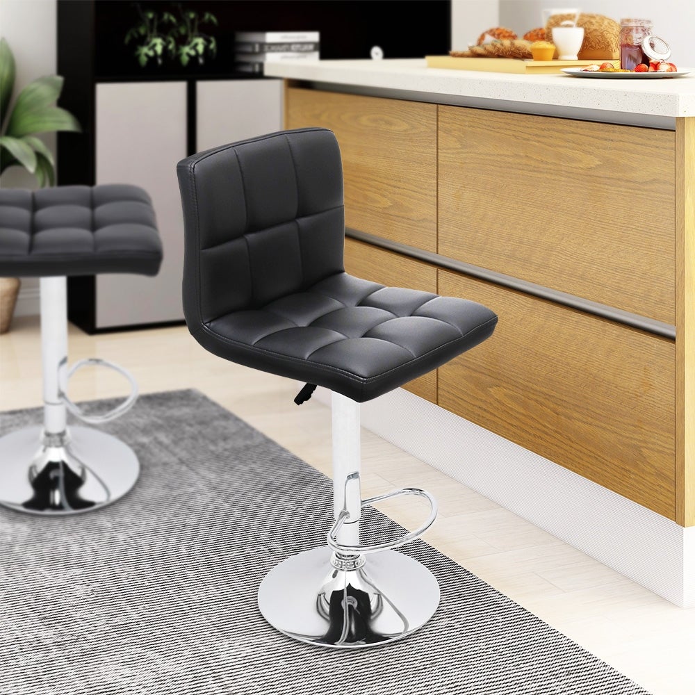 Maypex Swivel Adjustable Height PU Upholstered Bar Stool(set of 2)