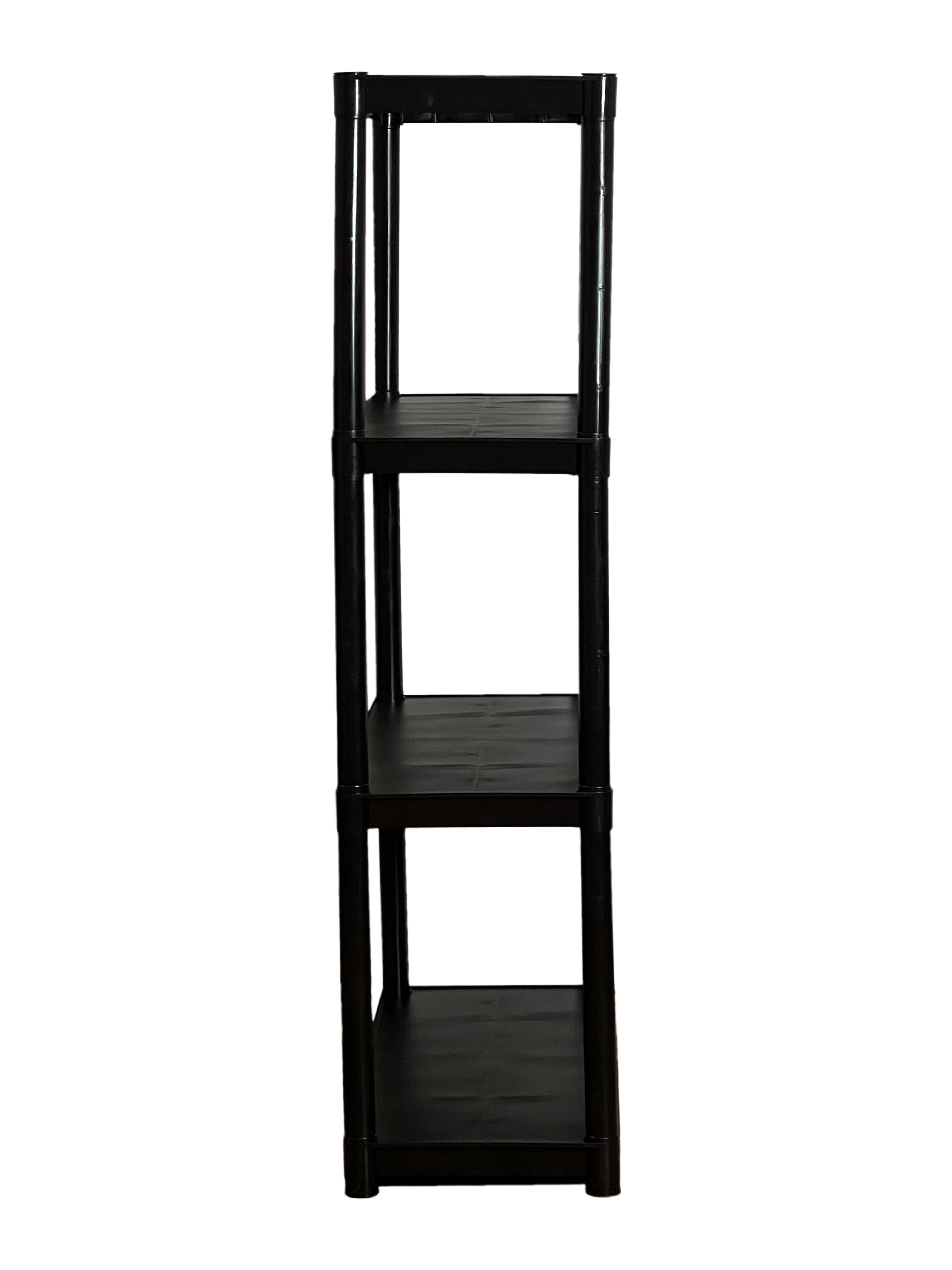 Juggernaut Storage Freestanding 4-Shelf Plastic Storage Shelf, Black, 280 lb Capacity