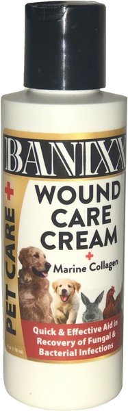 Banixx Wound Care Pet Cream with Marine Collagen for Dogs， Cats and Horses， 8-oz bottle