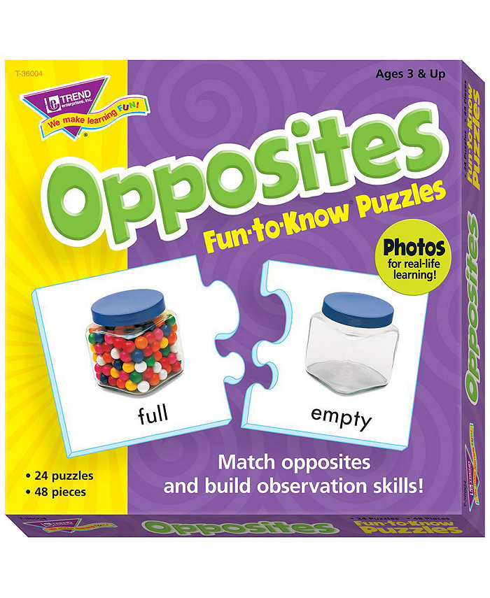 Trend Enterprises Opposites 48 Piece Puzzle Set  3 x 6