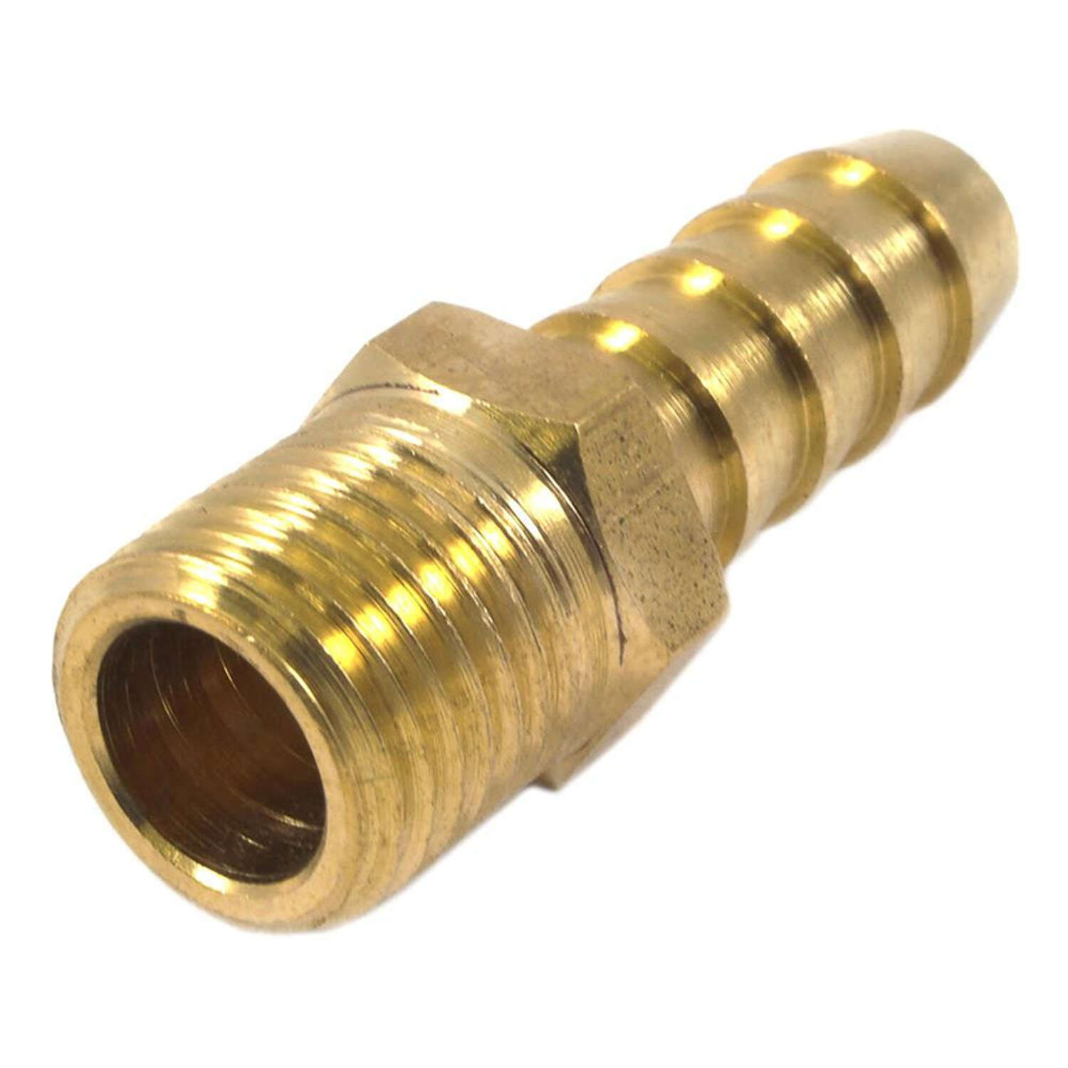 Forney Brass Air Hose End 1/4 in. Male X 3/8 in. Hose Barb 1 pc