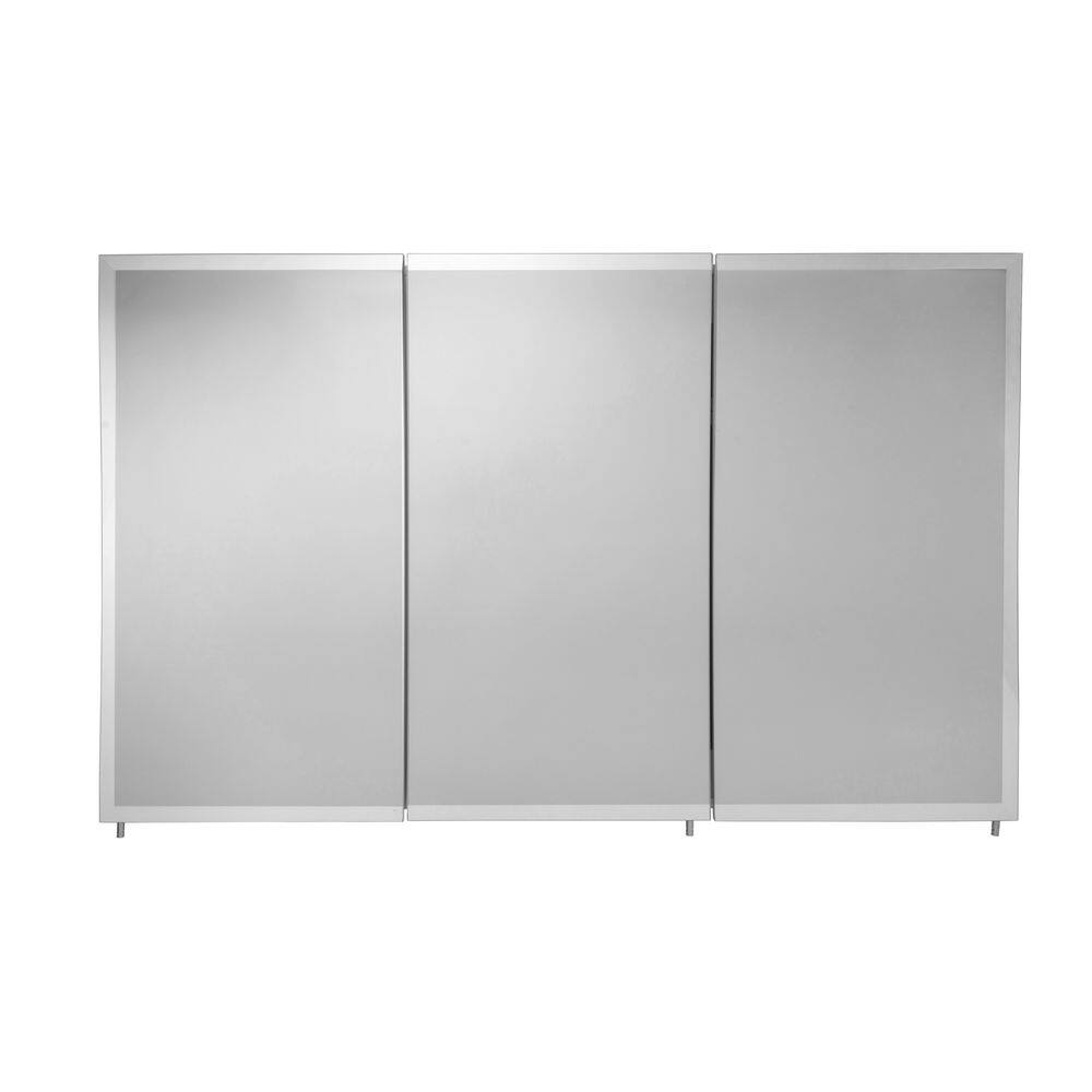 Croydex 48 in. W x 30 in. H x 5-14 in. D Frameless Tri-View Surface-Mount Medicine Cabinet with Easy Hang System in White WC102622YW