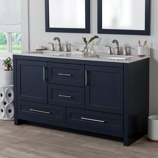 Home Decorators Collection Craye 60 in. W x 21.6 in. D x 34 in. H Bath Vanity Cabinet without Top in Deep Blue CY60-DB