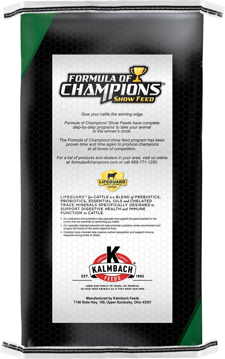 Formula of Champions Mega Champ Show Cattle Feed， 50-lb bag